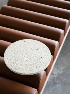 Five to Nine Daybed with backrest and right cement table