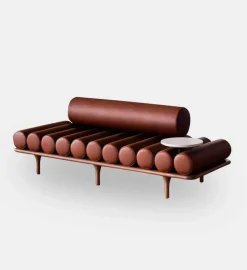 Five to Nine Daybed with backrest and right cement table