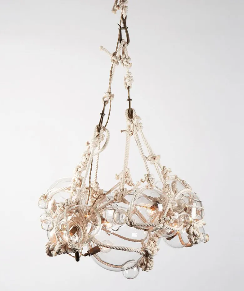 Knotty Bubbles Chandelier - 1 Lg, 6 Small Bubbles