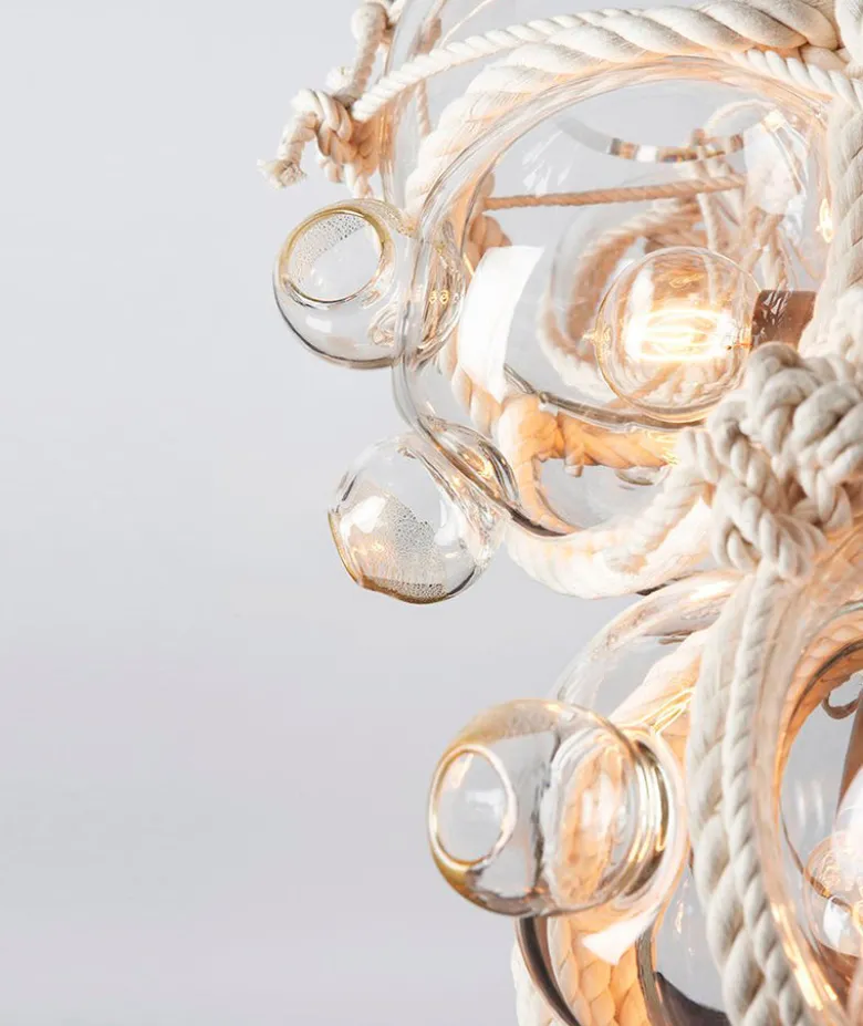 Knotty Bubbles Chandelier - 1 Lg, 6 Small Bubbles