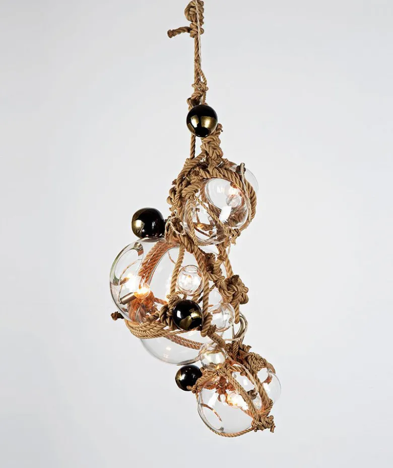 Knotty Bubbles Chandelier - 1 Lg, 2 Sm Bubbles, 5 Barnacles