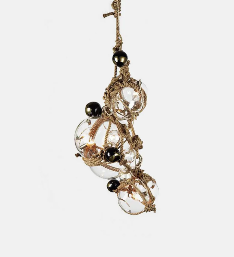 Knotty Bubbles Chandelier - 1 Lg, 2 Sm Bubbles, 5 Barnacles