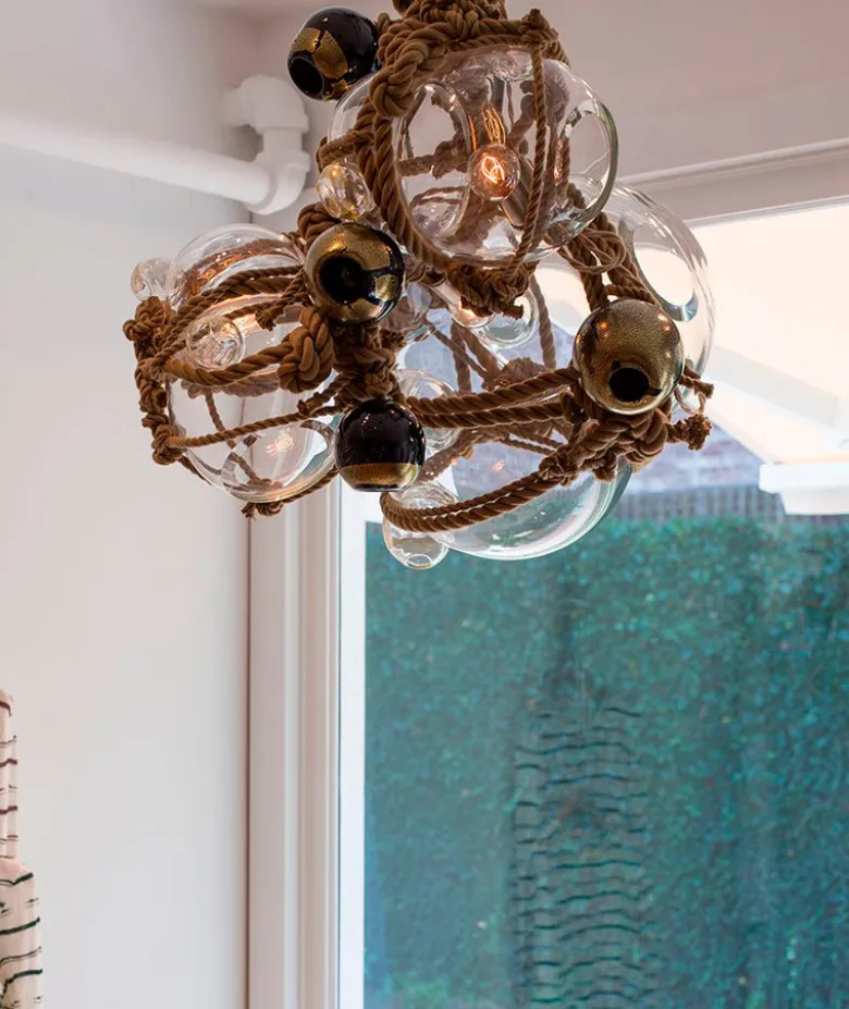 Knotty Bubbles Chandelier - 1 Lg, 2 Sm Bubbles, 5 Barnacles