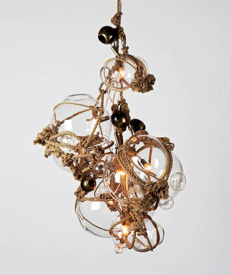 Knotty Bubbles Chandelier - 3 Lg, 2 Small Bubbles, 5 Barnacles