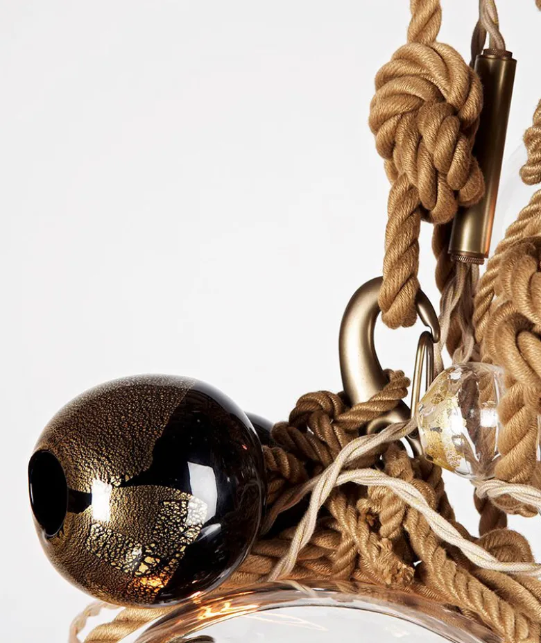 Knotty Bubbles Chandelier - 3 Lg, 2 Small Bubbles, 5 Barnacles