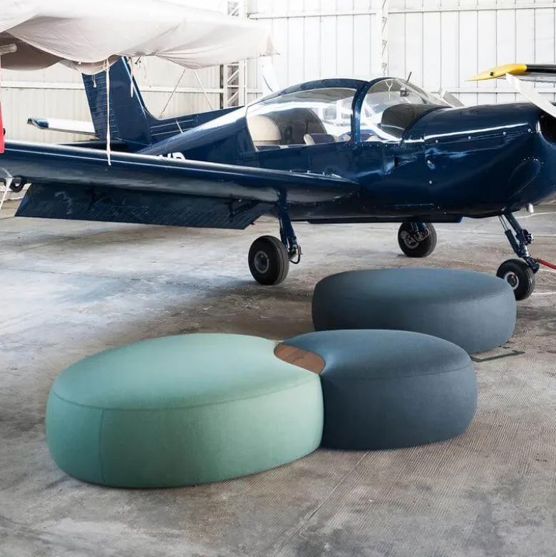 Matera Two Elements Ottoman with Wooden Table