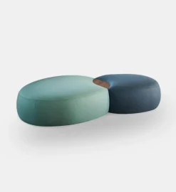 Matera Two Elements Ottoman with Wooden Table
