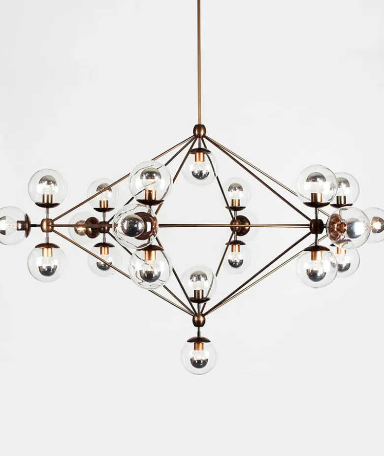 Modo Chandelier - 6 Sided, 21 Globes