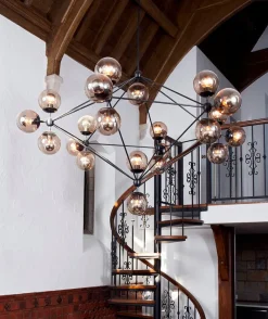 Modo Chandelier - 6 Sided, 21 Globes