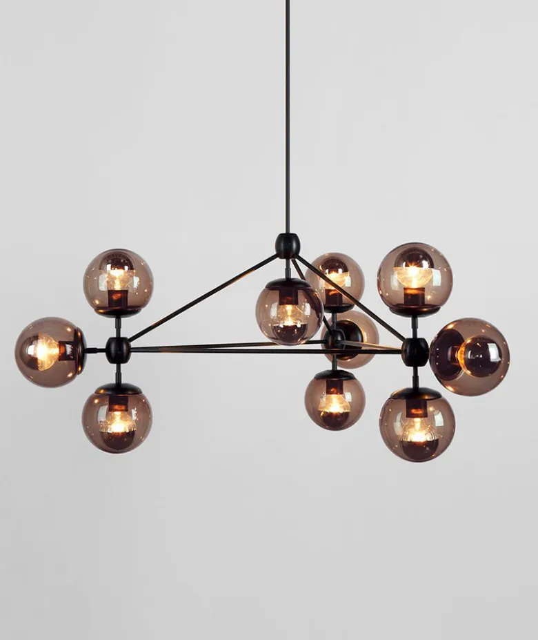 Modo Chandelier - 3 Sided, 10 Globes
