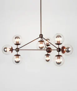 Modo Chandelier - 3 Sided, 10 Globes