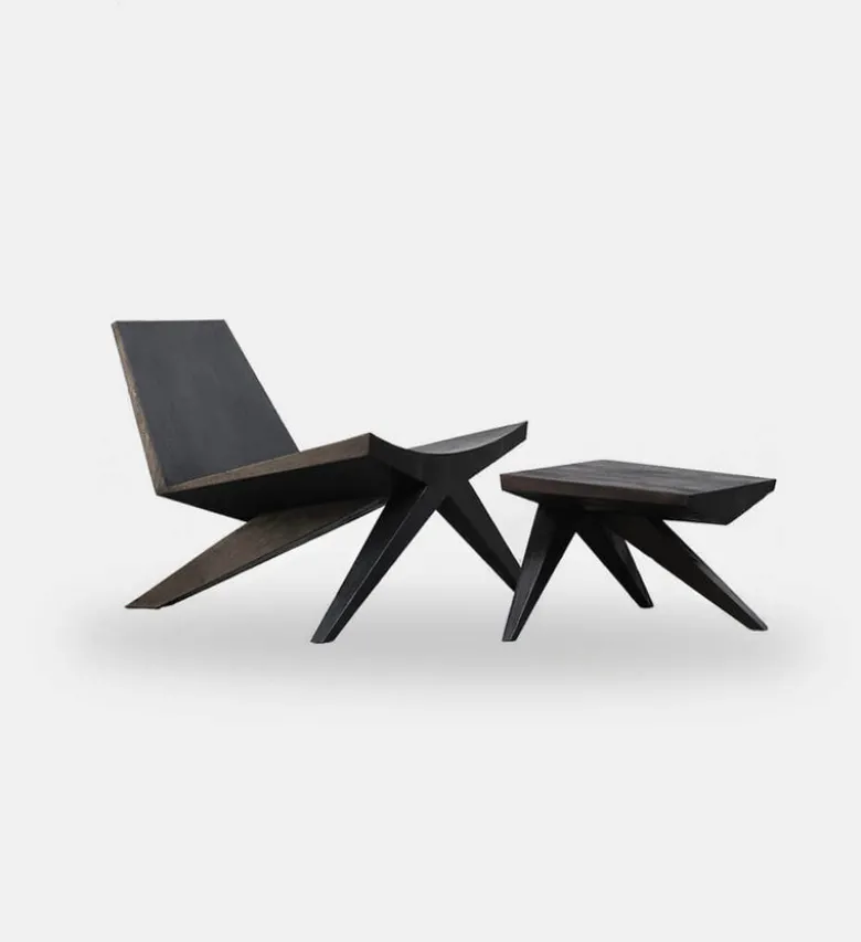 V-easy chair with ottoman