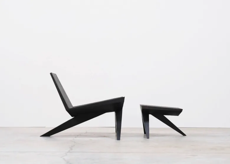 V-easy chair with ottoman