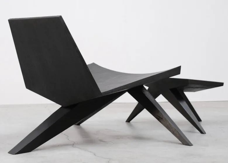 V-easy chair with ottoman
